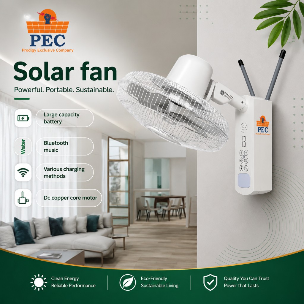 PEC Wall Solar Fan from Prodigy Exclusive Company